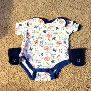 New York Yankees baby onesie and socks